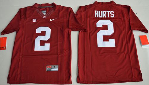Crimson Tide #2 Jalen Hurts Red Limited Stitched Youth NCAA Jersey - Click Image to Close